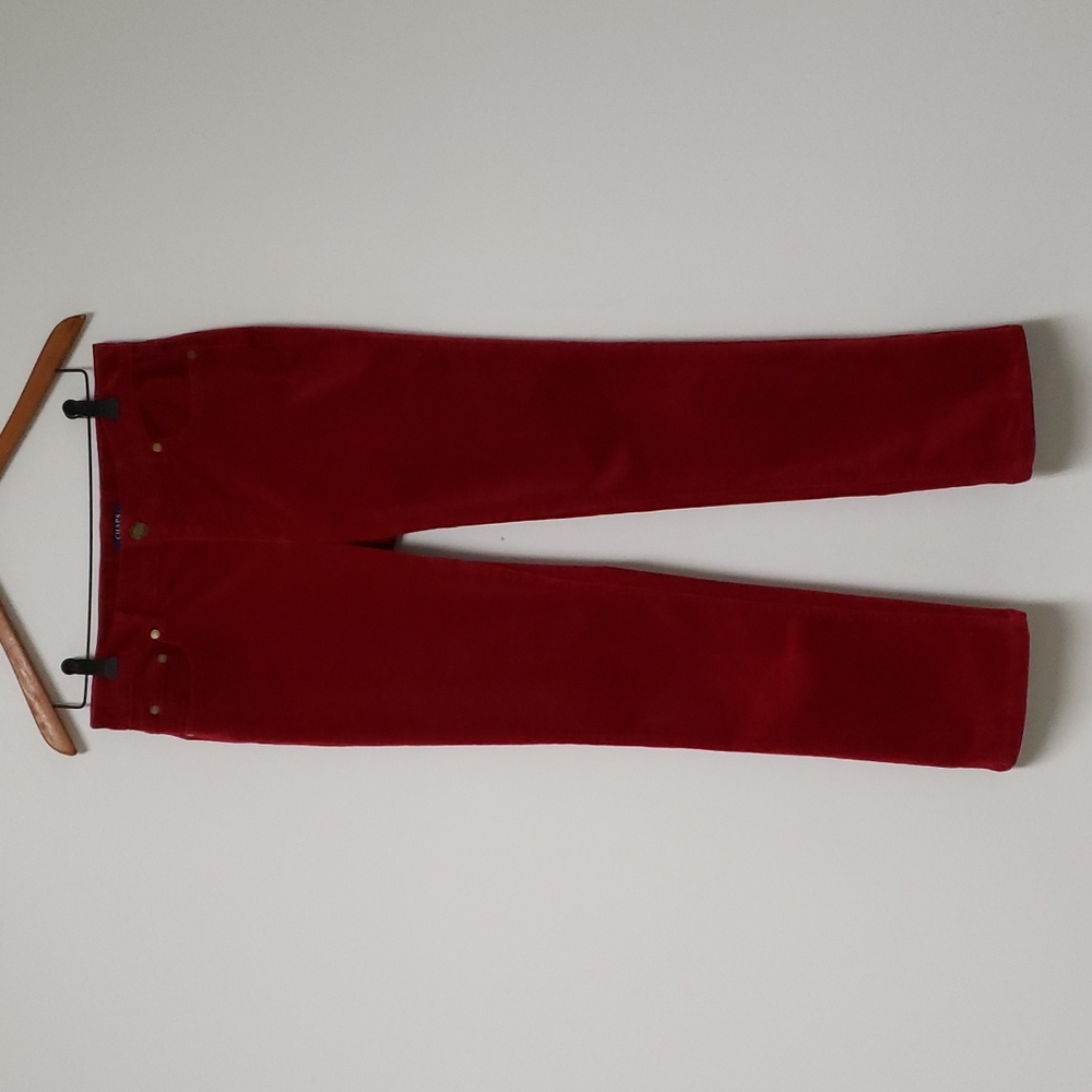 Chaps red corduroy straight leg pants size 4